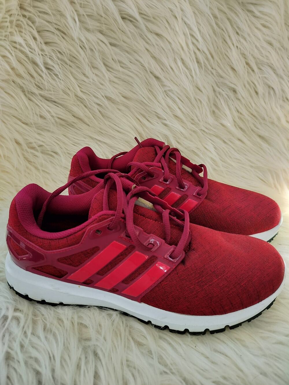 6007) Adidas Woman Energy Cloud Burgundy WTC CG 3019 Running Shoes Side US 9